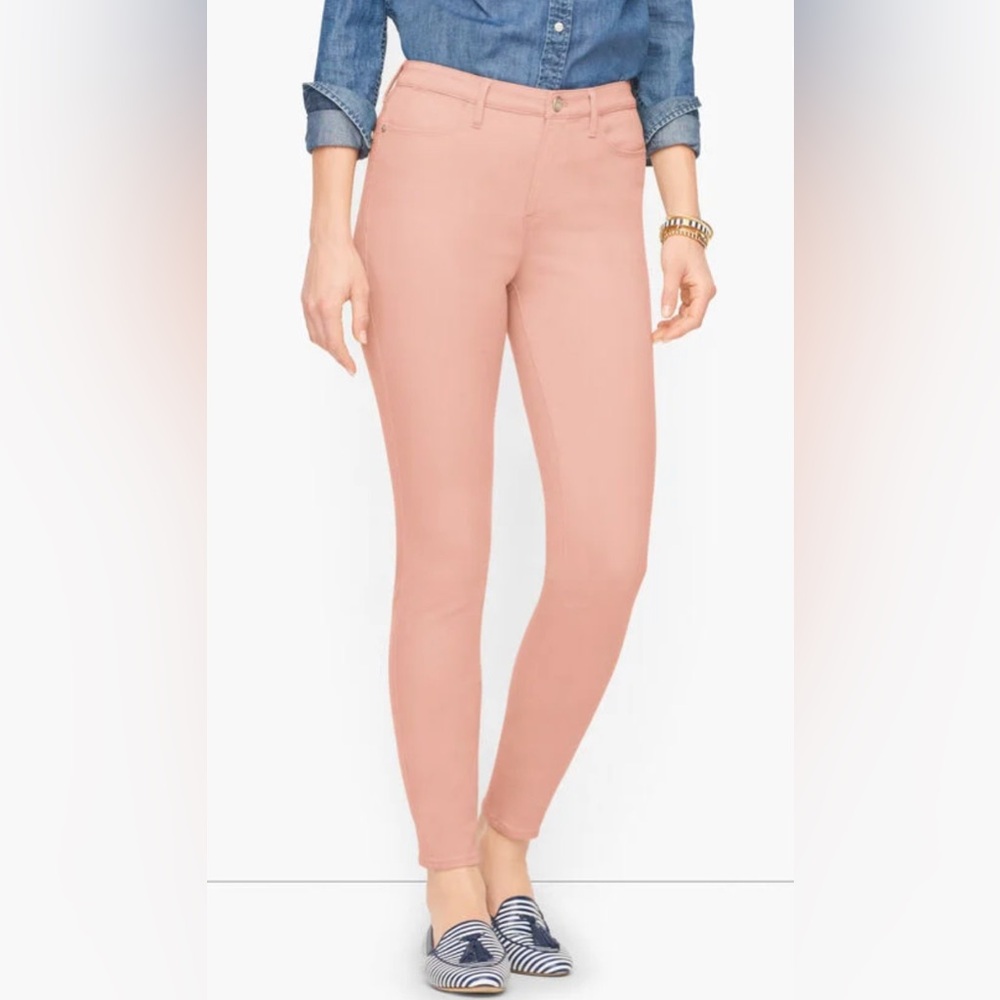 Talbots Corduroy Cotton Pale Pink High-Waist Jeggings, Ankle Length, size 14